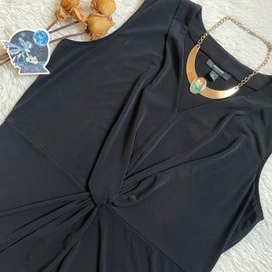 Alfani casual black front knot sleeveless v-neck blouse